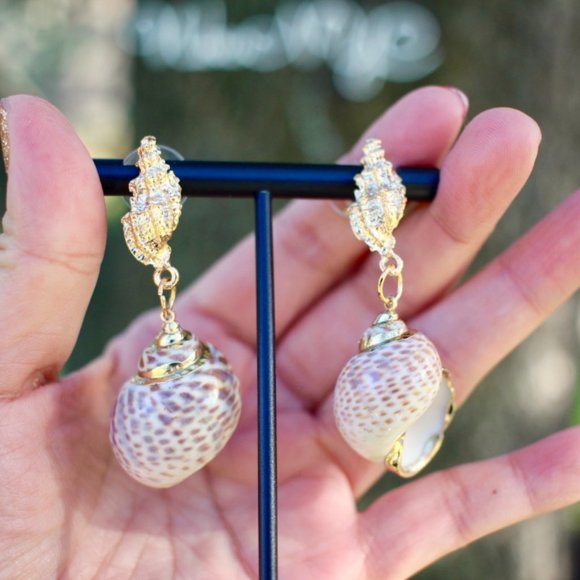 New Natural Seashell beach summer Dangle Earrings Ocean Boho Native - Picture 4 of 13